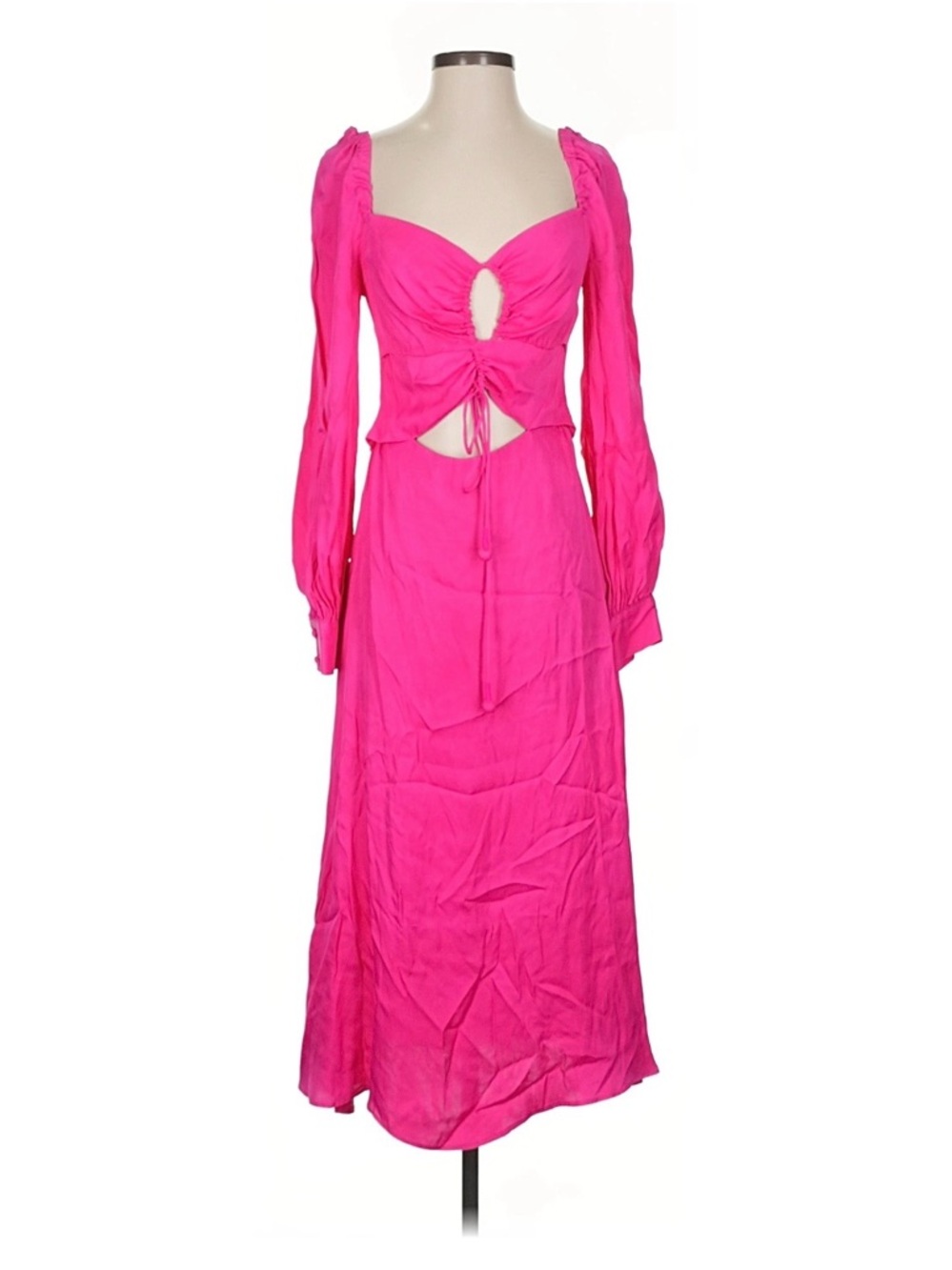 NWT Farm Rio Hot Pink Cutout Midi Dress - Sz Small 🩷 - Picture 5 of 10